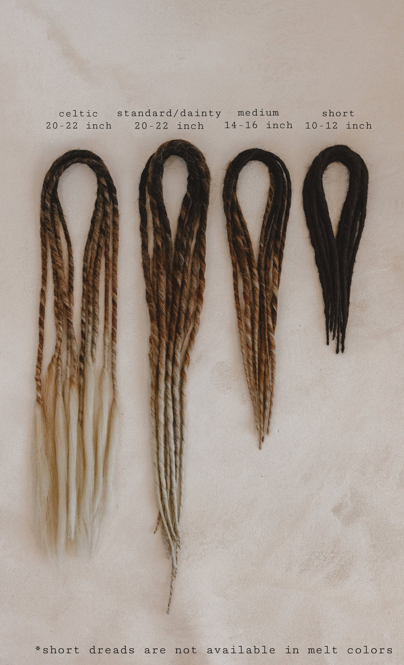 SYRUP BROWN SYNTHETIC DREADLOCK EXTENSIONS DREADFULL HIPPIE
